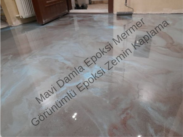 Mavi Damla Epoksi Metalik Uygulama (2) Ev-mermer-desenli-epoksi-kaplama